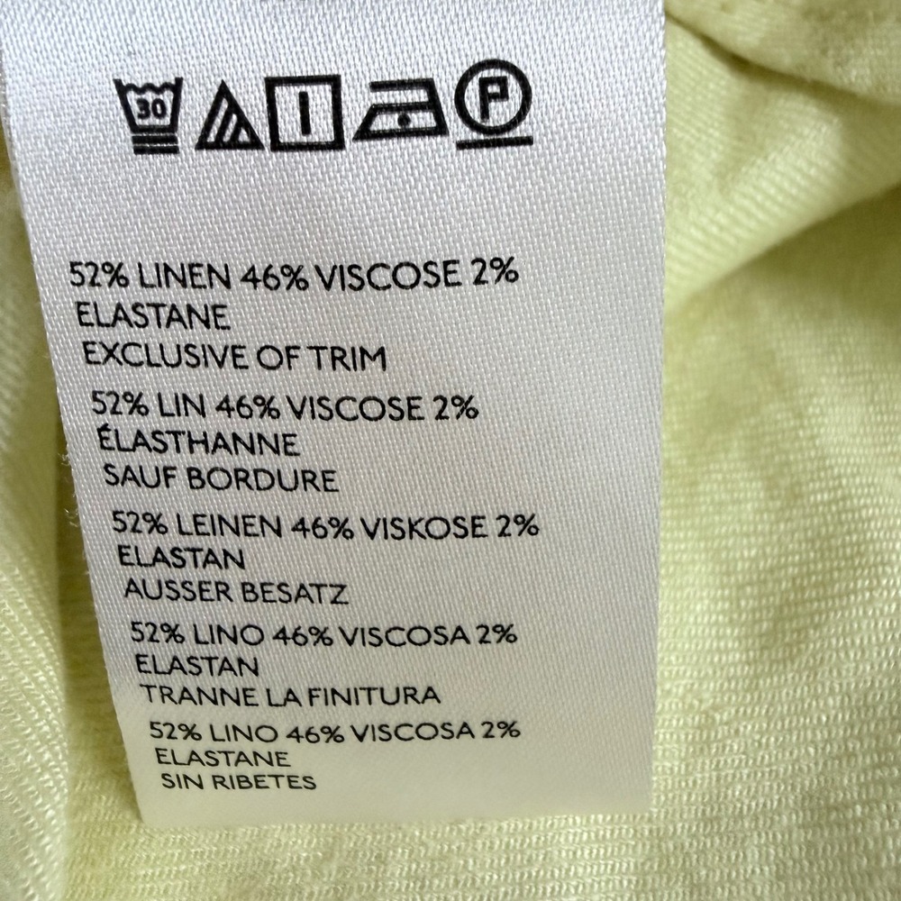 Anthropologie Yellow Linen Blend Maxi Skirt Small Elastic Waist Column Skirt - Picture 6 of 9